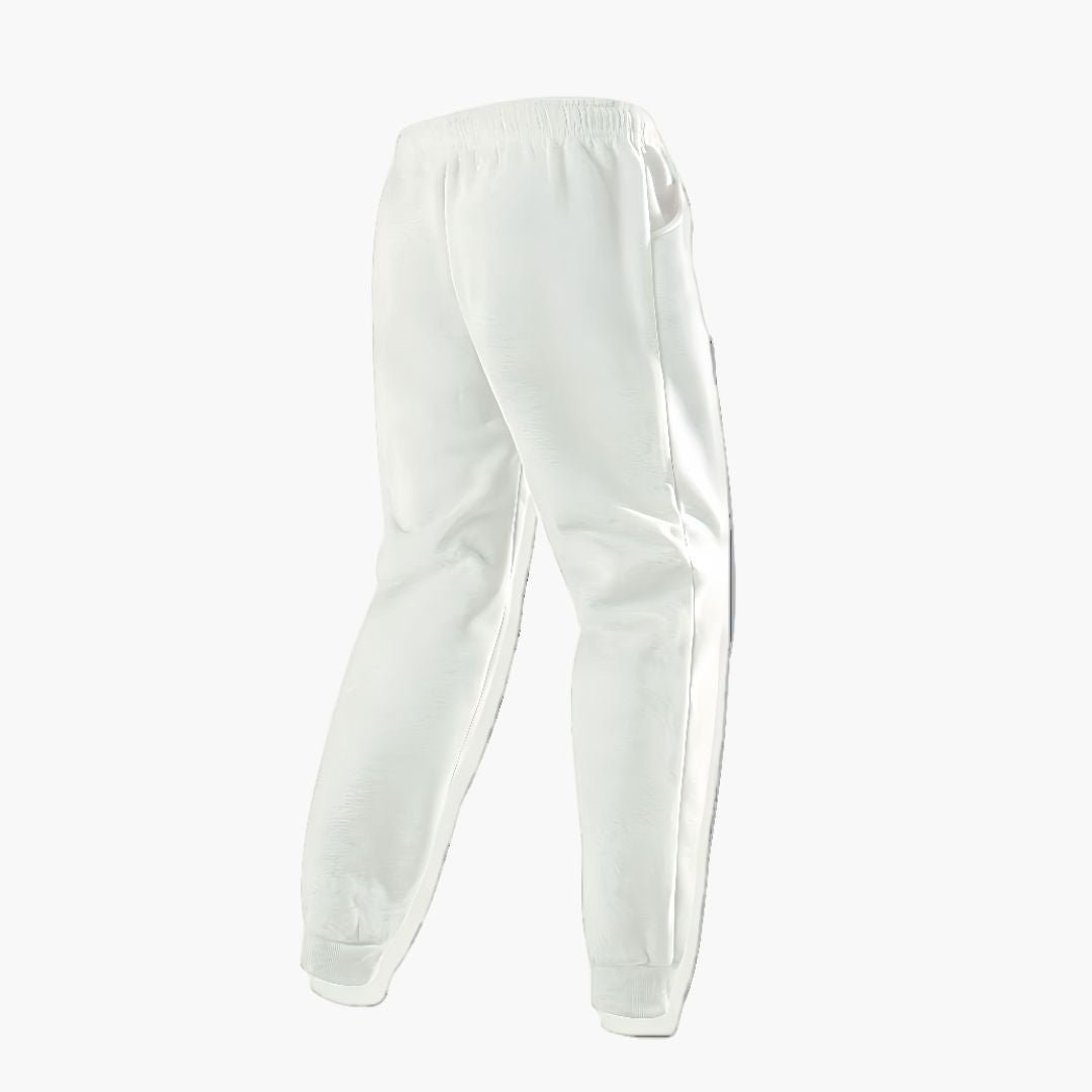 Men's loose fit jogger pants with ribbed ankles, adjustable drawstring waist and side pockets