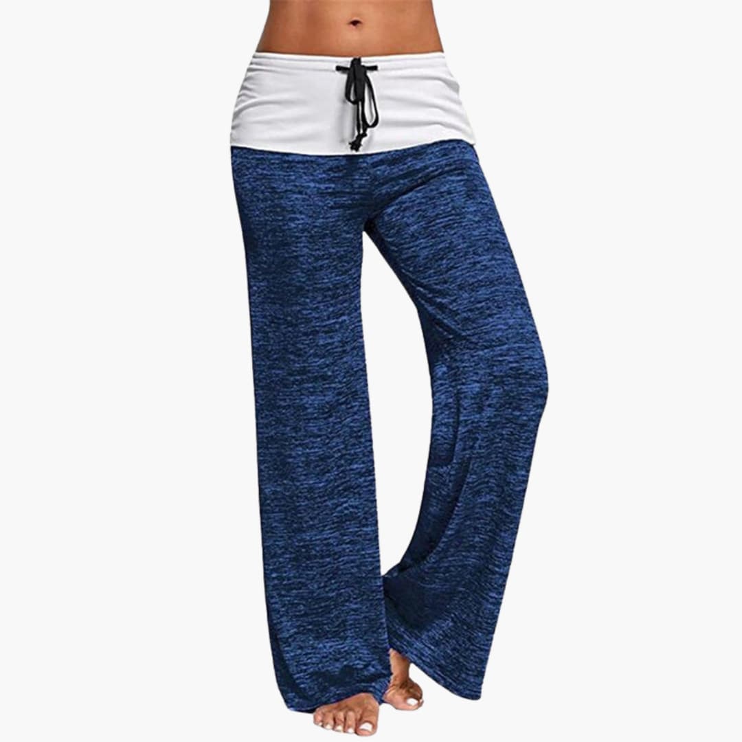 Women's wide-leg sports pants with elastic drawstring waistband, relaxed casual athletic fit