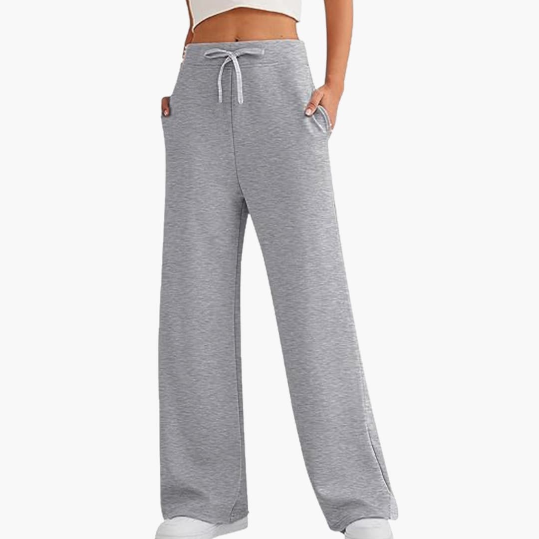 Women's wide leg pants with adjustable drawstring waist, minimalist silhouette for everyday wear