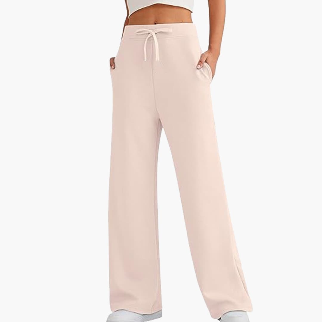 Women's wide leg pants with adjustable drawstring waist, minimalist silhouette for everyday comfort
