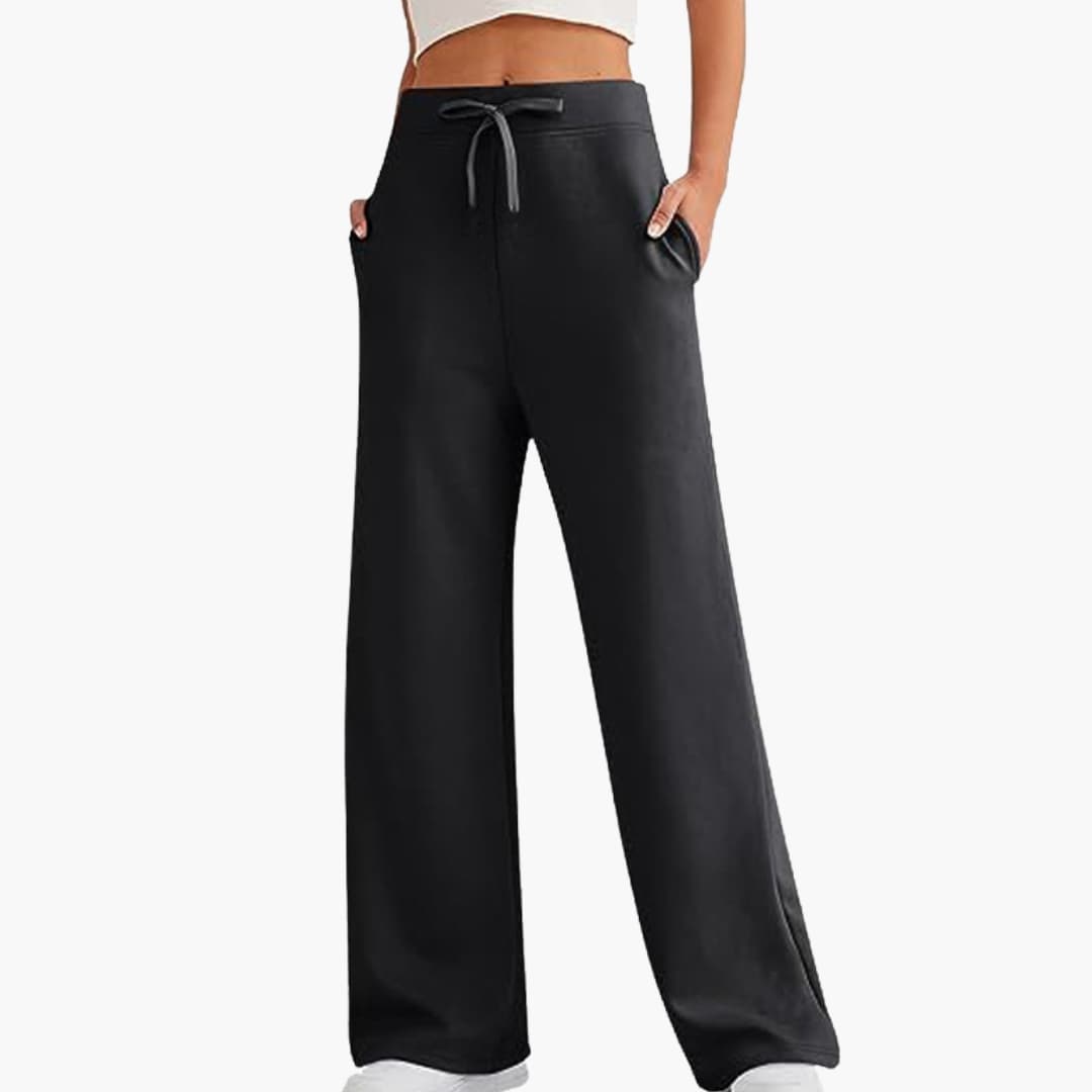 Women's wide leg pants with adjustable drawstring waist, minimalist silhouette for everyday comfort