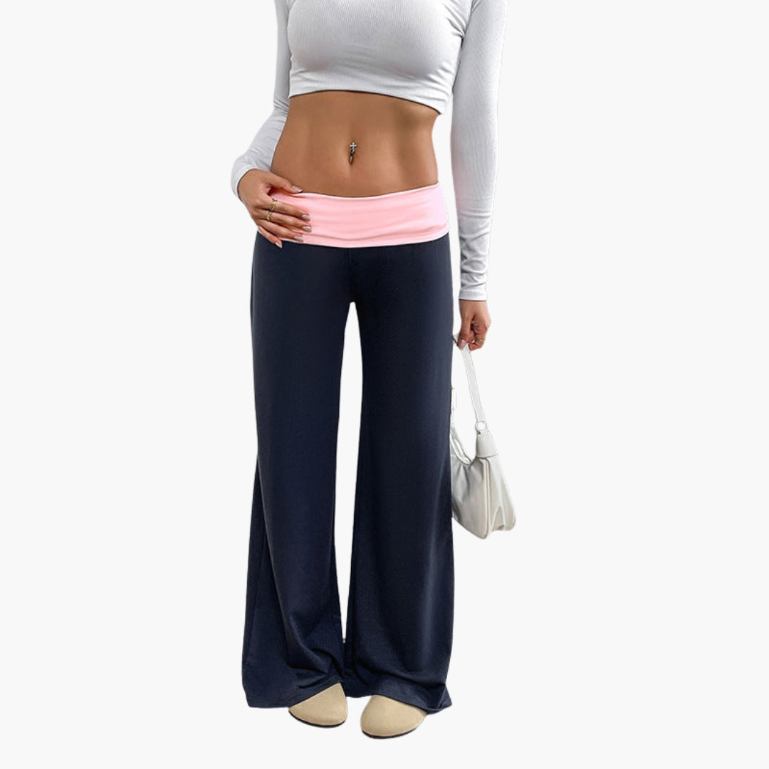 Women's wide leg pants loose fit elastic waistband relaxed silhouette for everyday wear