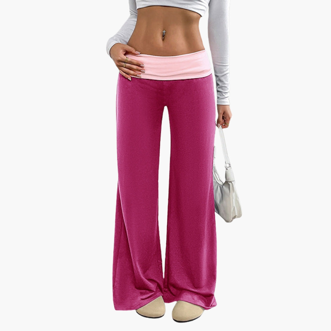 Women's wide leg pants loose fit elastic waistband comfortable everyday relaxed polished silhouette