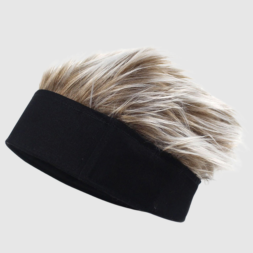 Whimsical party hat with short hair design top, playful statement accessory available in four colors