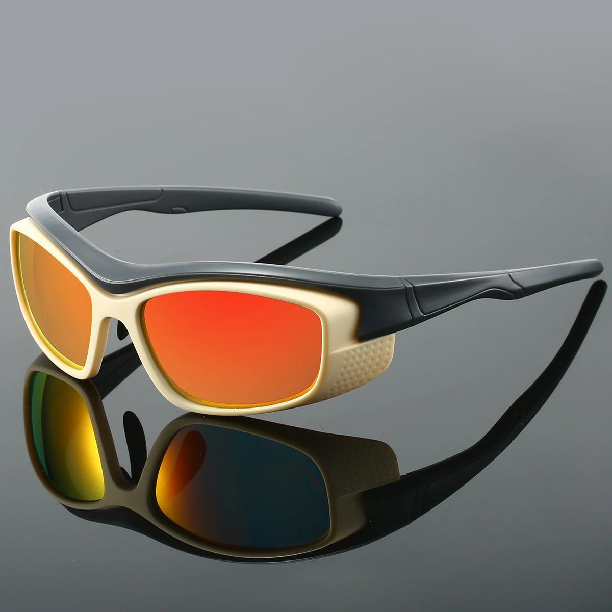 Matte black wraparound athletic sunglasses with UV-blocking lenses and futuristic lightweight frame