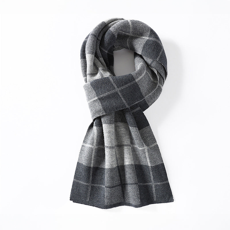 Piedmont plaid wool scarf unisex monochromatic pattern timeless warmth and sophistication blend