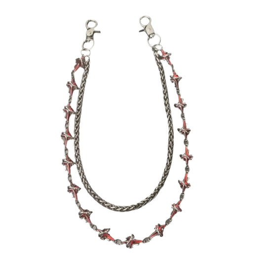 Ruby Cross Gem Wallet Chain - Urbann-Vibe