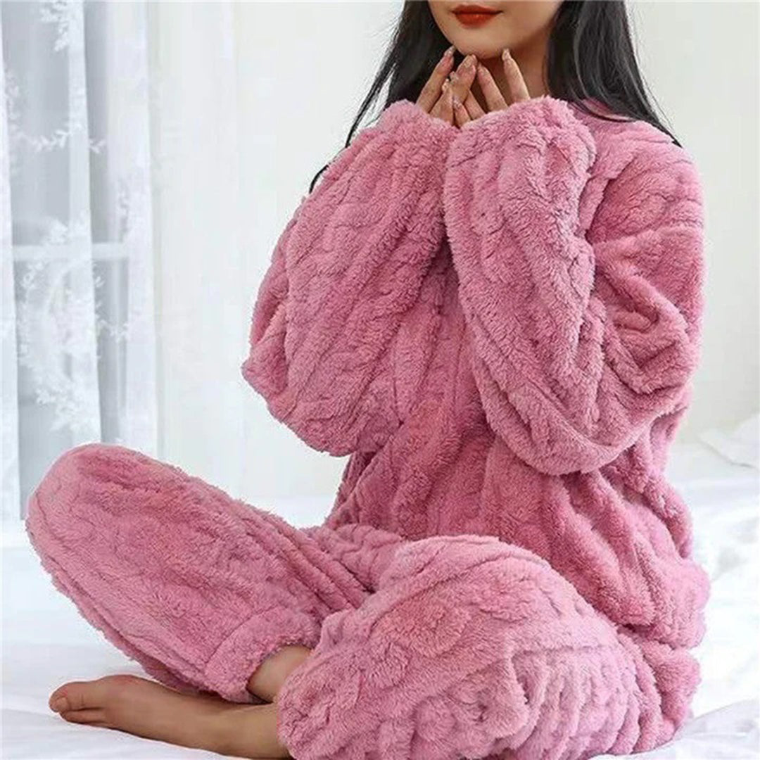 Women's luxurious pink pajama set ultra-soft sustainable fabric comfortable loungewear sleep set