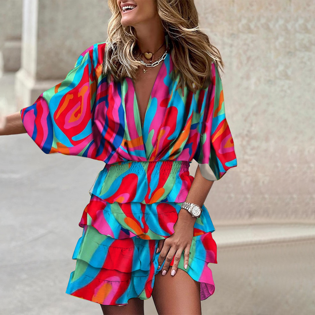 Women's Amare mini dress sleek silhouette flattering fit soft fabric trendy minimalist style