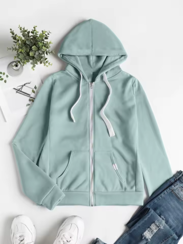 Women's full-zip winter hoodie soft insulating fleece everyday warm layering essential