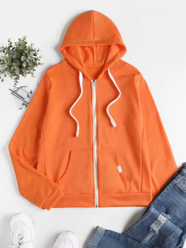 Women's full-zip winter hoodie soft insulating plush fabric everyday warmth casual style