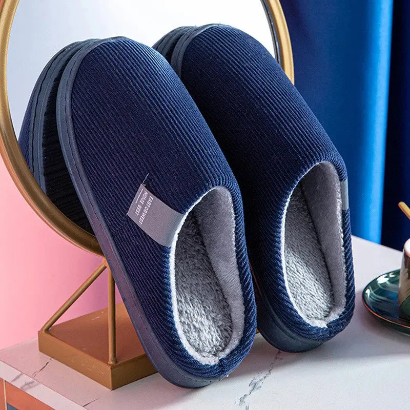 Women's plush cotton slippers cozy winter indoor non-slip sole soft cushioned loungewear footwear