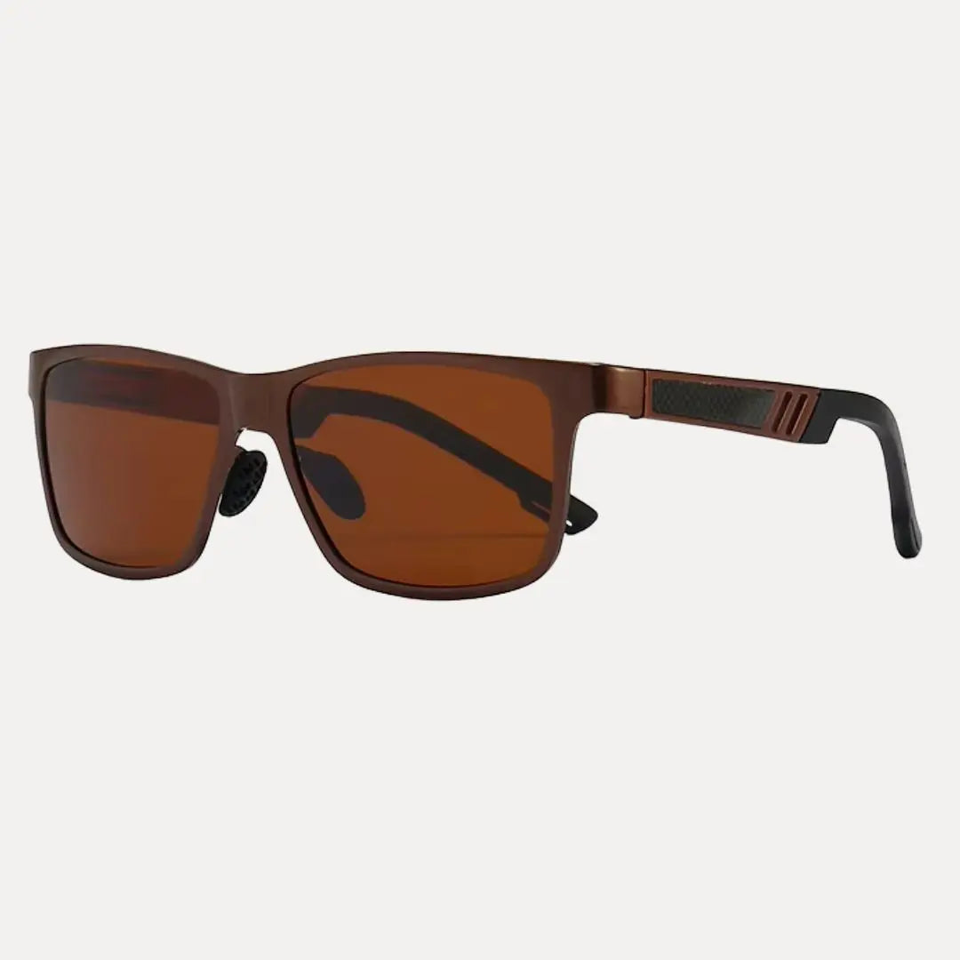 Titan polarized driving sunglasses aluminum-magnesium frame rectangle lens UV400 glare reduction lightweight