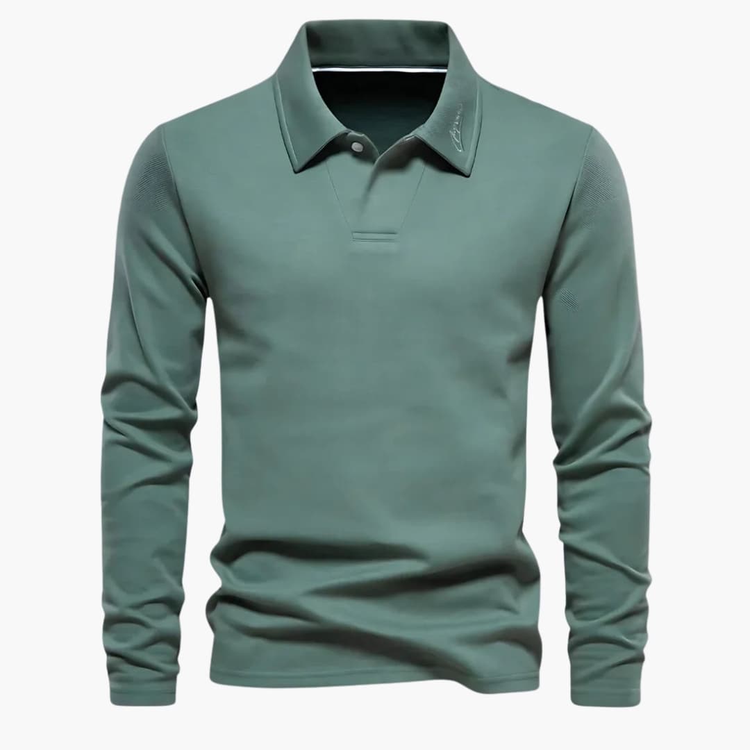 Men's slim fit polo shirt classic collar short button placket smart casual everyday style