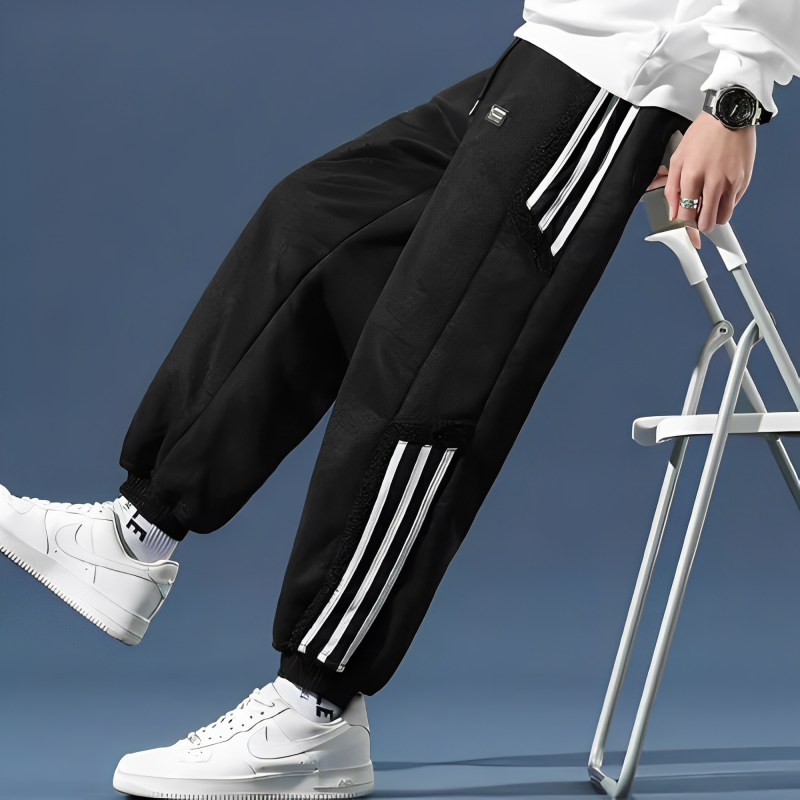 Enzo unisex gray jogger pants with fleece panel, streetwear-ready lounge fit for all-day comfort