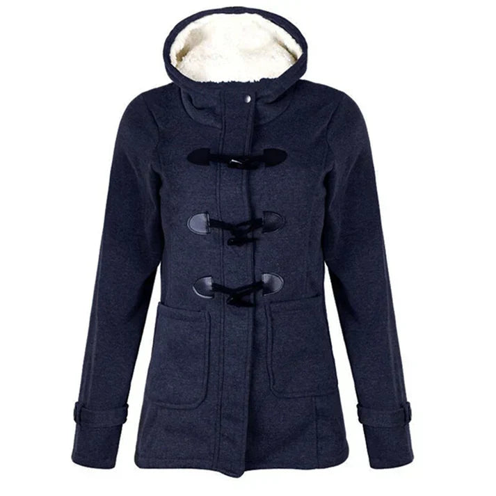 Women's hooded jacket all-weather durable easy-care outerwear with protective hood