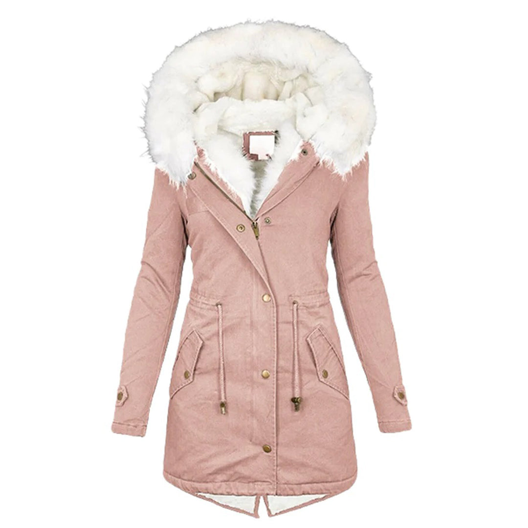 Women's luxurious insulated winter coat structured silhouette city-ready warmth cold weather everyday layer