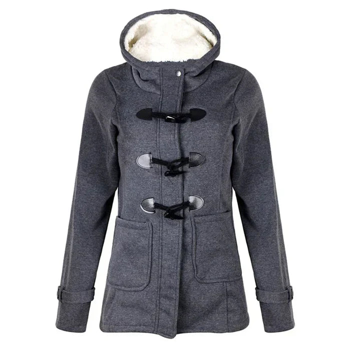 Women's hooded jacket all-weather comfort durable easy care outerwear stylish silhouette