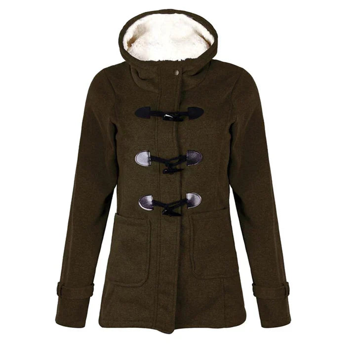 Women's hooded jacket all-weather comfort durable easy-care outerwear stylish silhouette