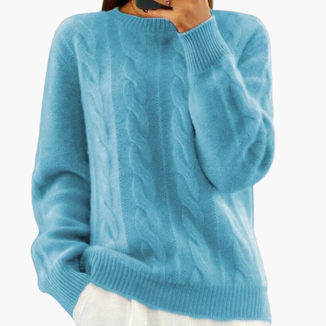 Women's fine knit round neck pullover structured fitted long sleeves everyday versatile mid-season top