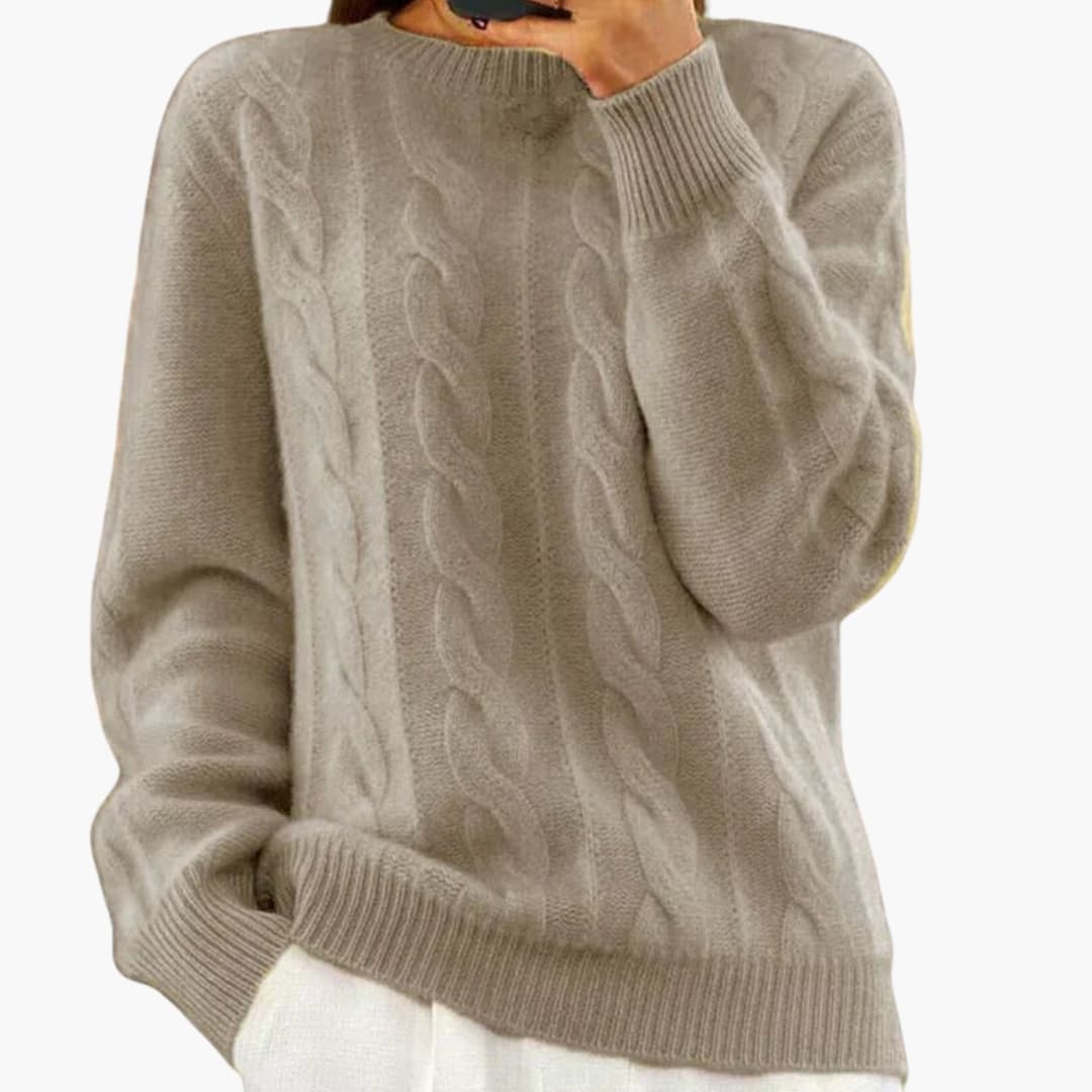 Women's fine knit round neck pullover structured fitted long sleeves everyday mid-season layering top