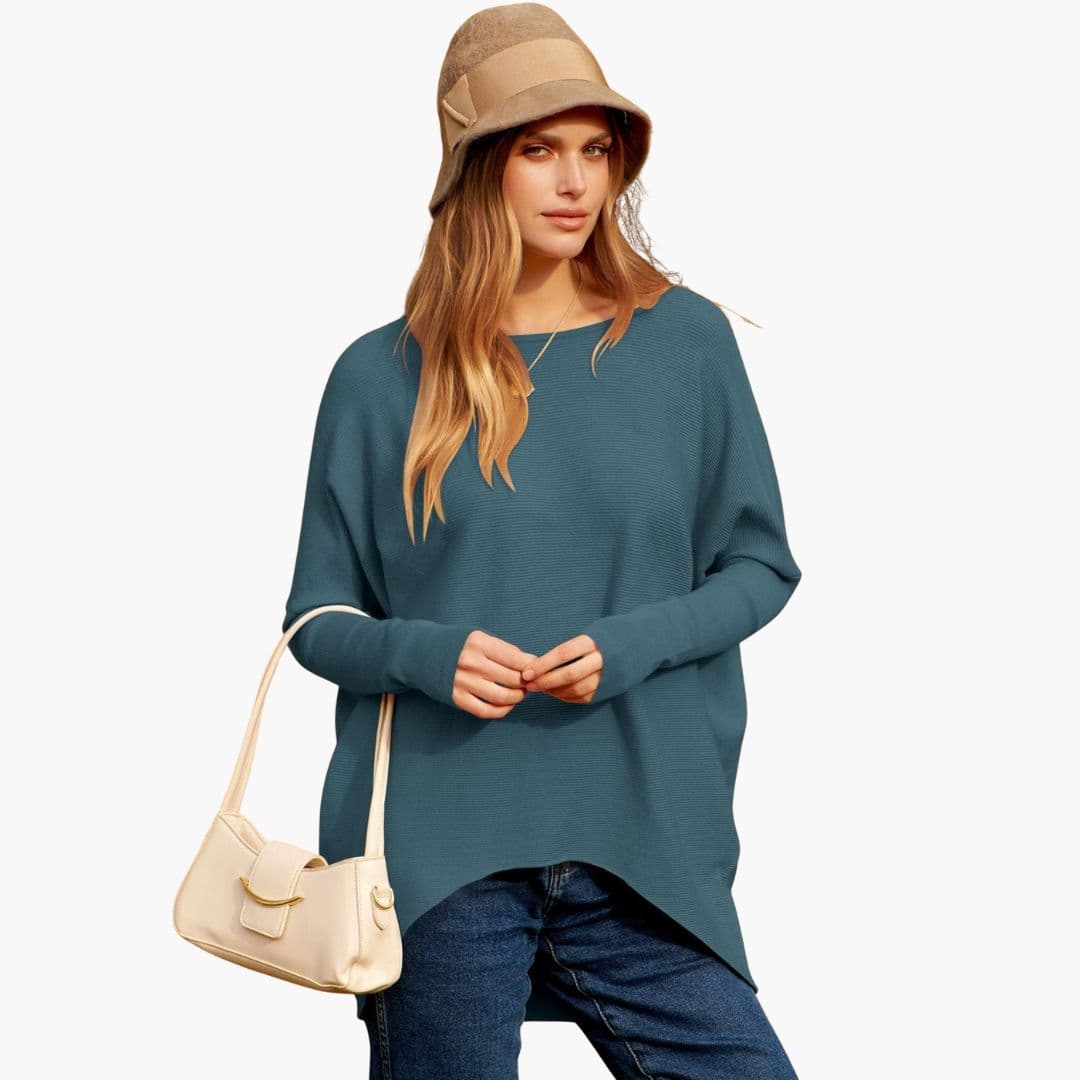 Women's boat neck ribbed knit sweater long sleeve cozy essential with wide flattering neckline