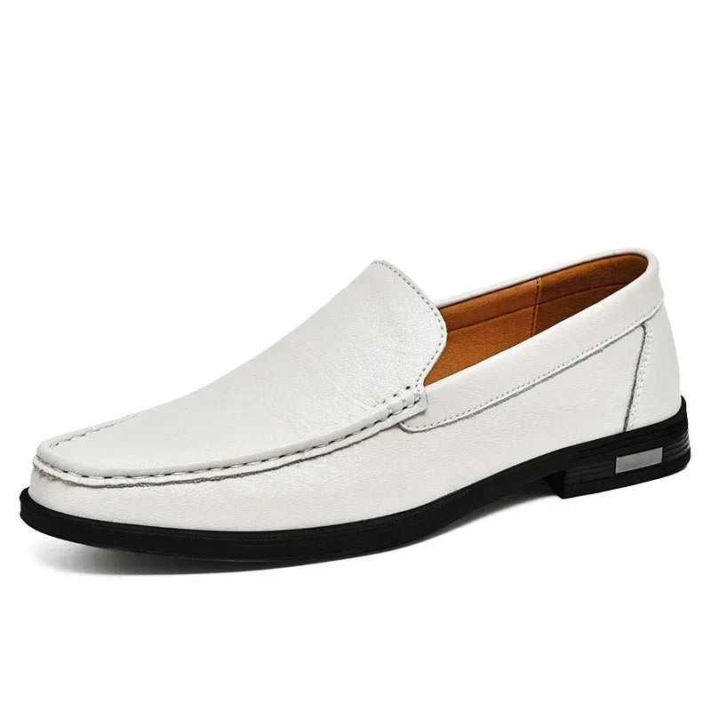 Men's sparkling silver loafers with elegant finish, comfort-focused slip-on style for formal and casual wear