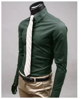 Wilhelm classic men's dress shirt in neutral tone, slim fit, durable fabric for formal or casual wear