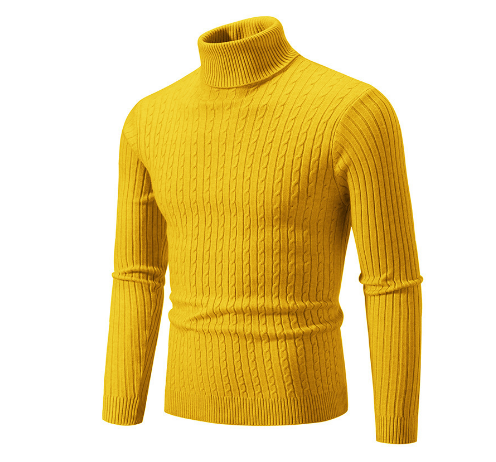 Men's gray turtleneck sweater modern slim silhouette soft knit winter essential versatile warm comfort
