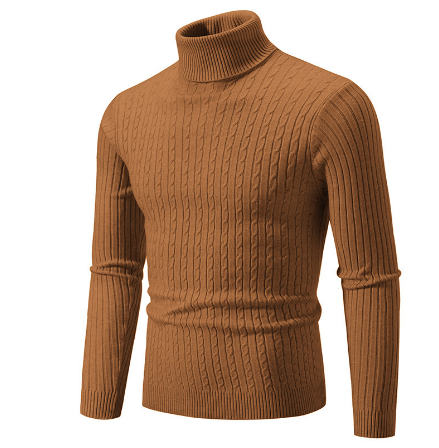 Men's gray turtleneck sweater modern slim fit versatile winter essential for casual and formal wear
