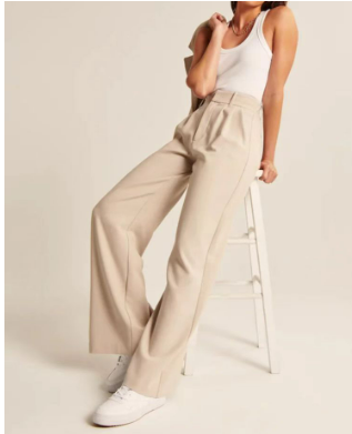 Women's black wide leg high waist dress pants elegant formal silhouette flattering tailored fit