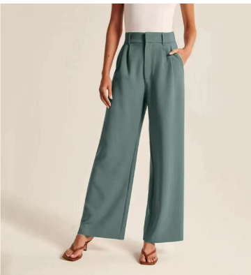 Women's wide leg dress pants high waist flattering silhouette formal office Kelly elegant trousers