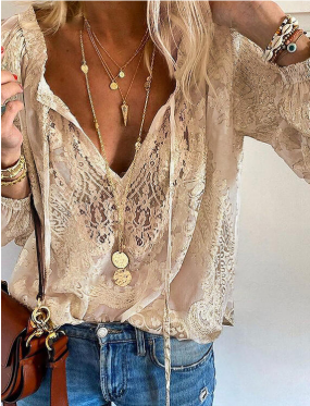 Women's boho blouse in wine harvest tone with delicate lace accents, lightweight summer style