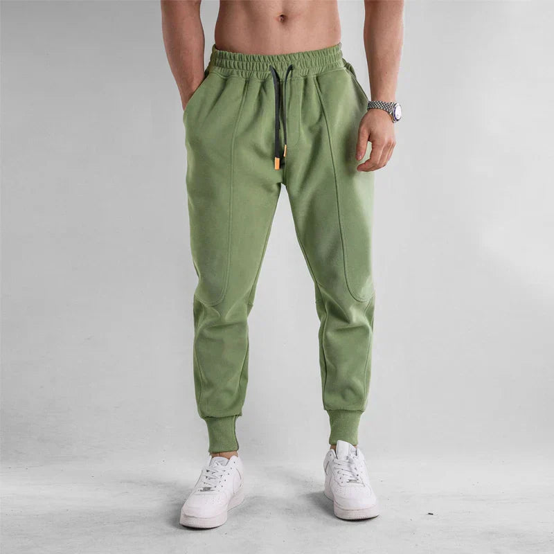 Men's cotton sports joggers in classic fit with elastic drawstring waistband for active training