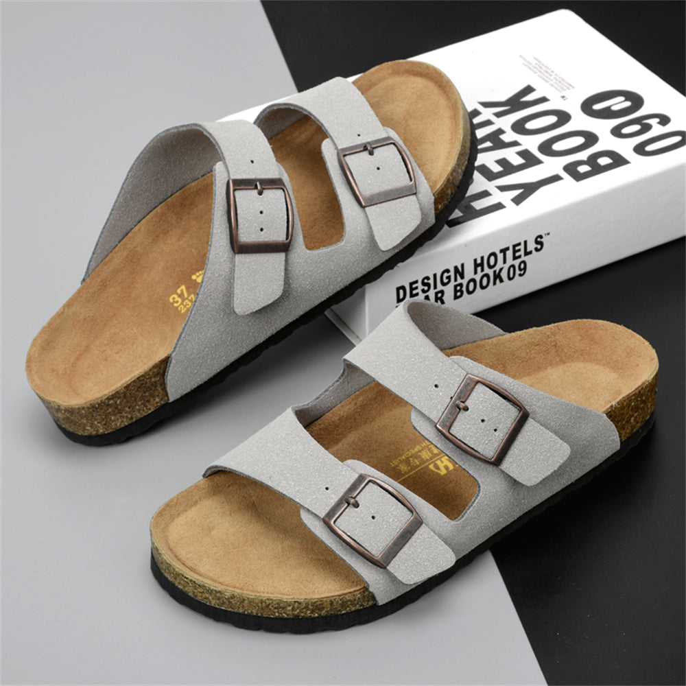 Men's open-toe summer sandals with adjustable straps, cushioned footbed, casual beach style