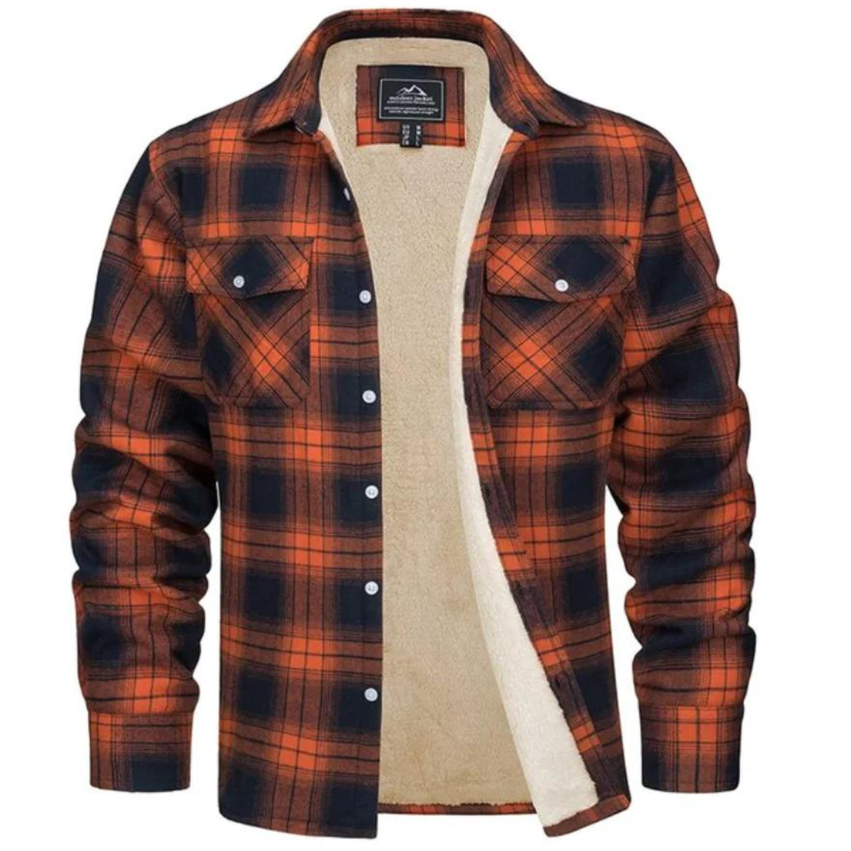 Men's checkered fleece jacket warm slim winter layer with classic plaid pattern by Urbann-Vibe