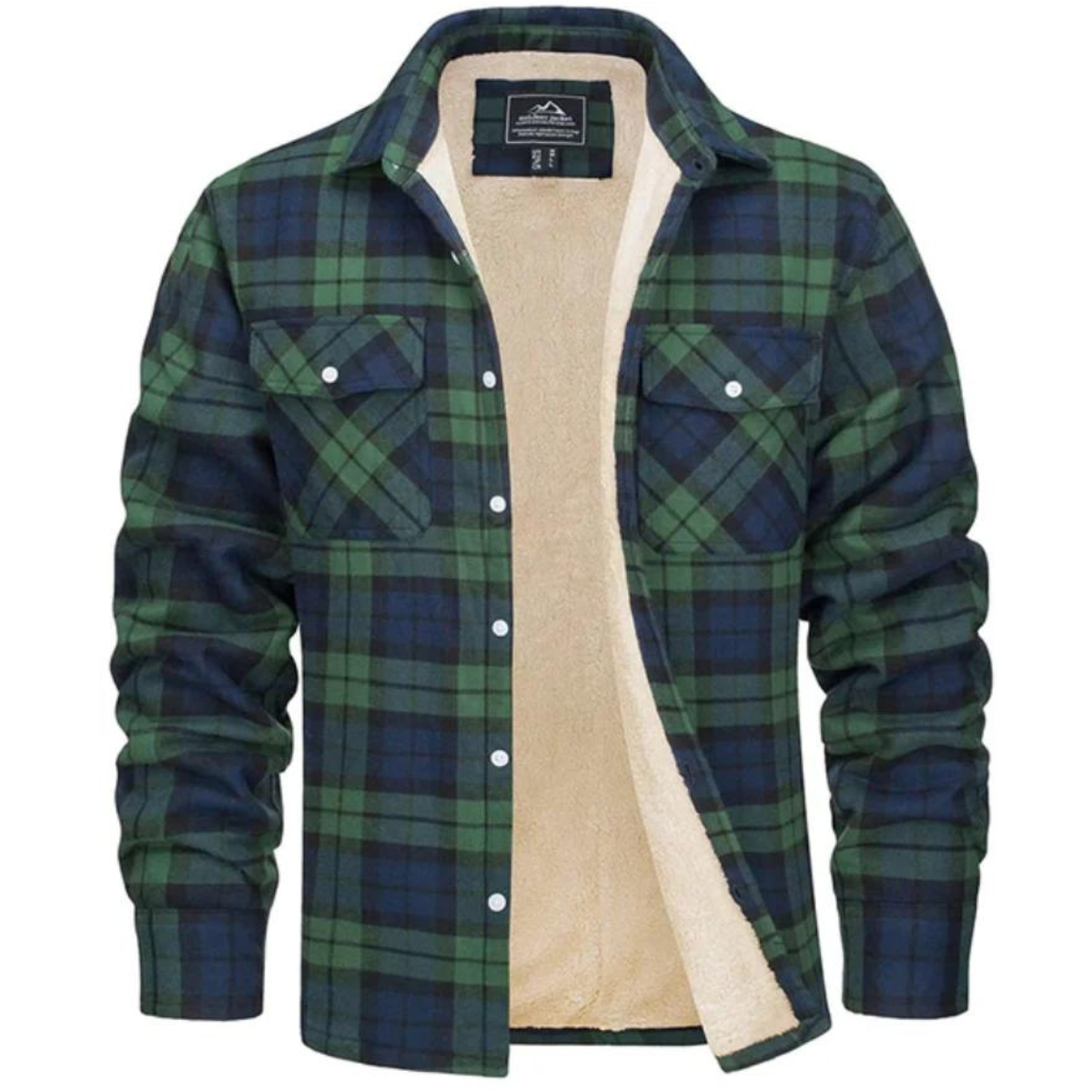 Men's checkered fleece jacket warm slim winter layer with classic plaid pattern by Urbann-Vibe