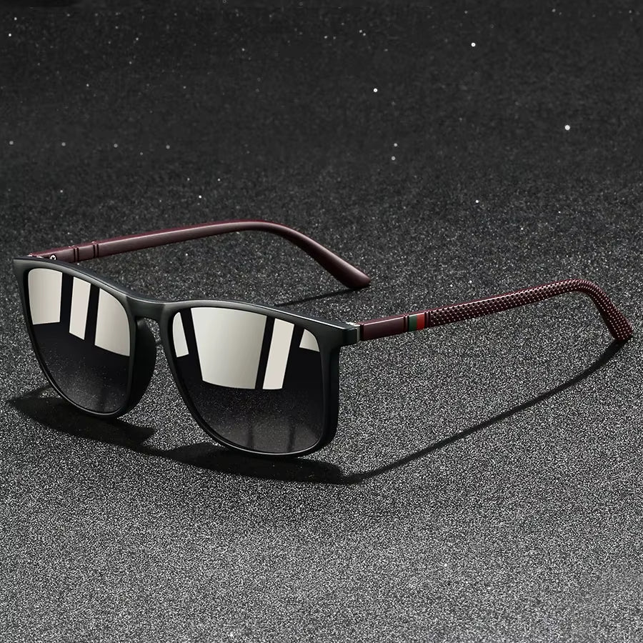Slate polarized sunglasses UV400 protection anti-slip arms sleek temple accents outdoor use