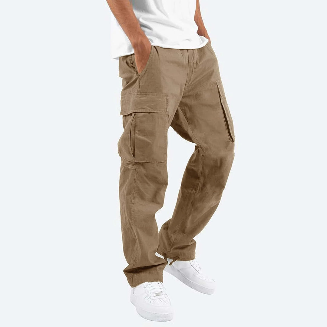 Men's relaxed fit straight leg cargo pants with multiple utility pockets for everyday comfort