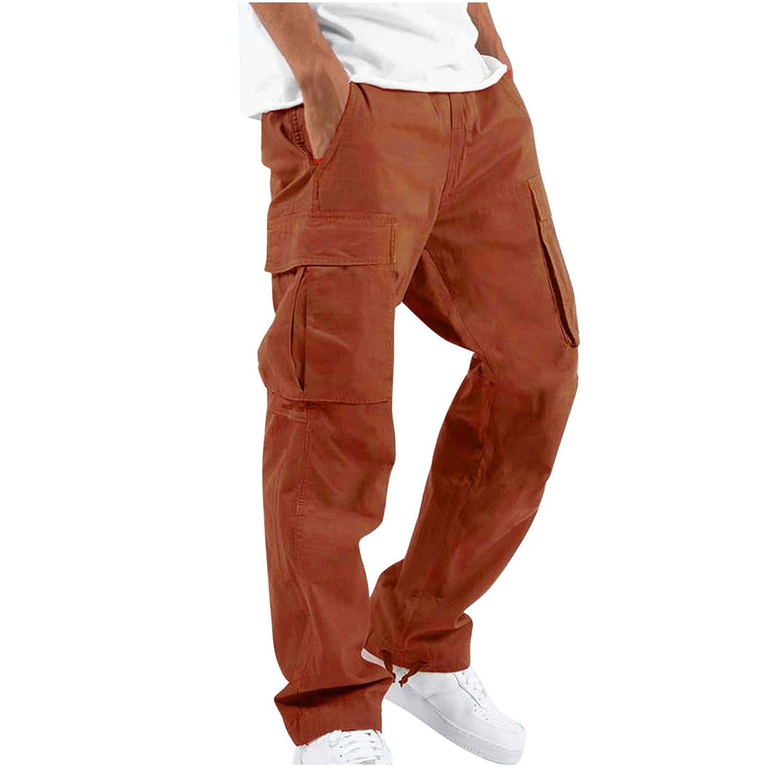 Men's relaxed fit straight leg cargo pants with multiple utility pockets for everyday wear
