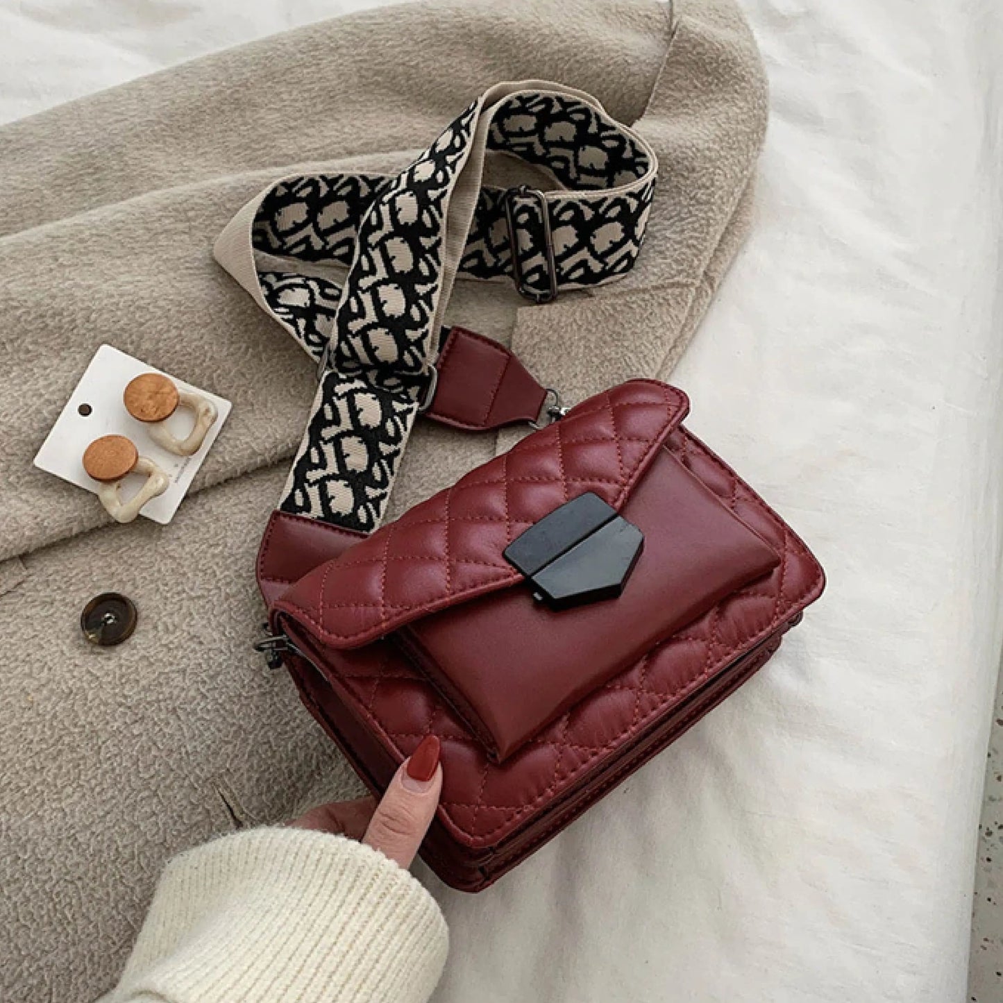 Kathryn vegan leather quilted crossbody bag for women with adjustable strap in chic everyday style