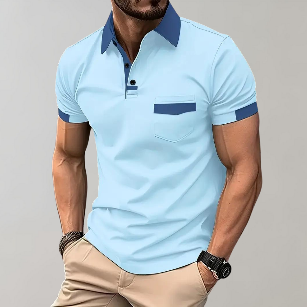 Raf men's polo shirt in navy blue classic fit breathable fabric timeless elegant design
