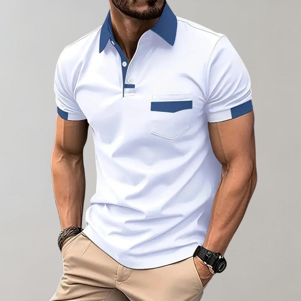 Raf men's polo shirt in navy blue classic fit breathable premium fabric everyday elegance