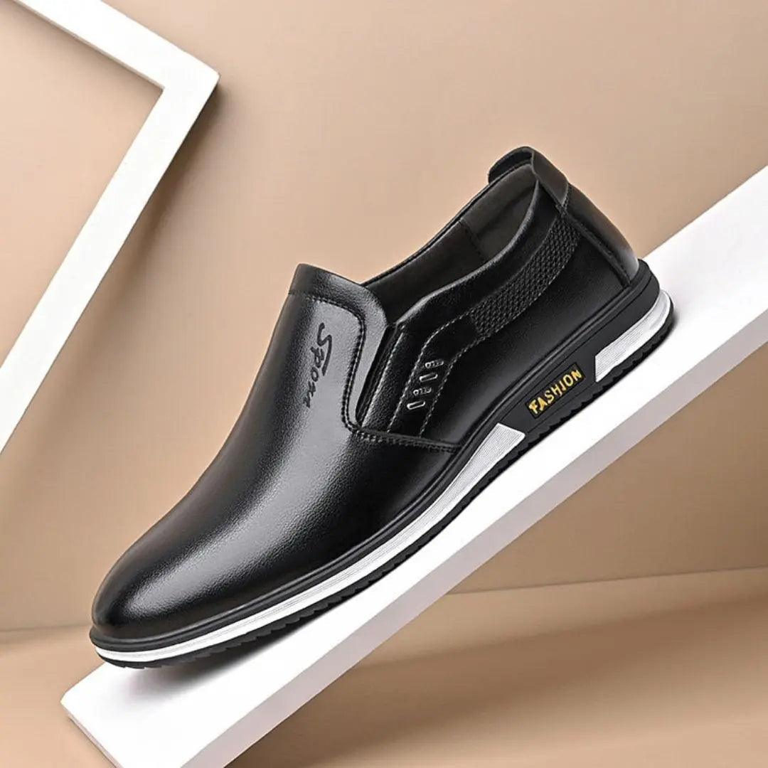 Raffaelo Prestige brown leather loafers lightweight breathable orthopedic EVA sole professional style