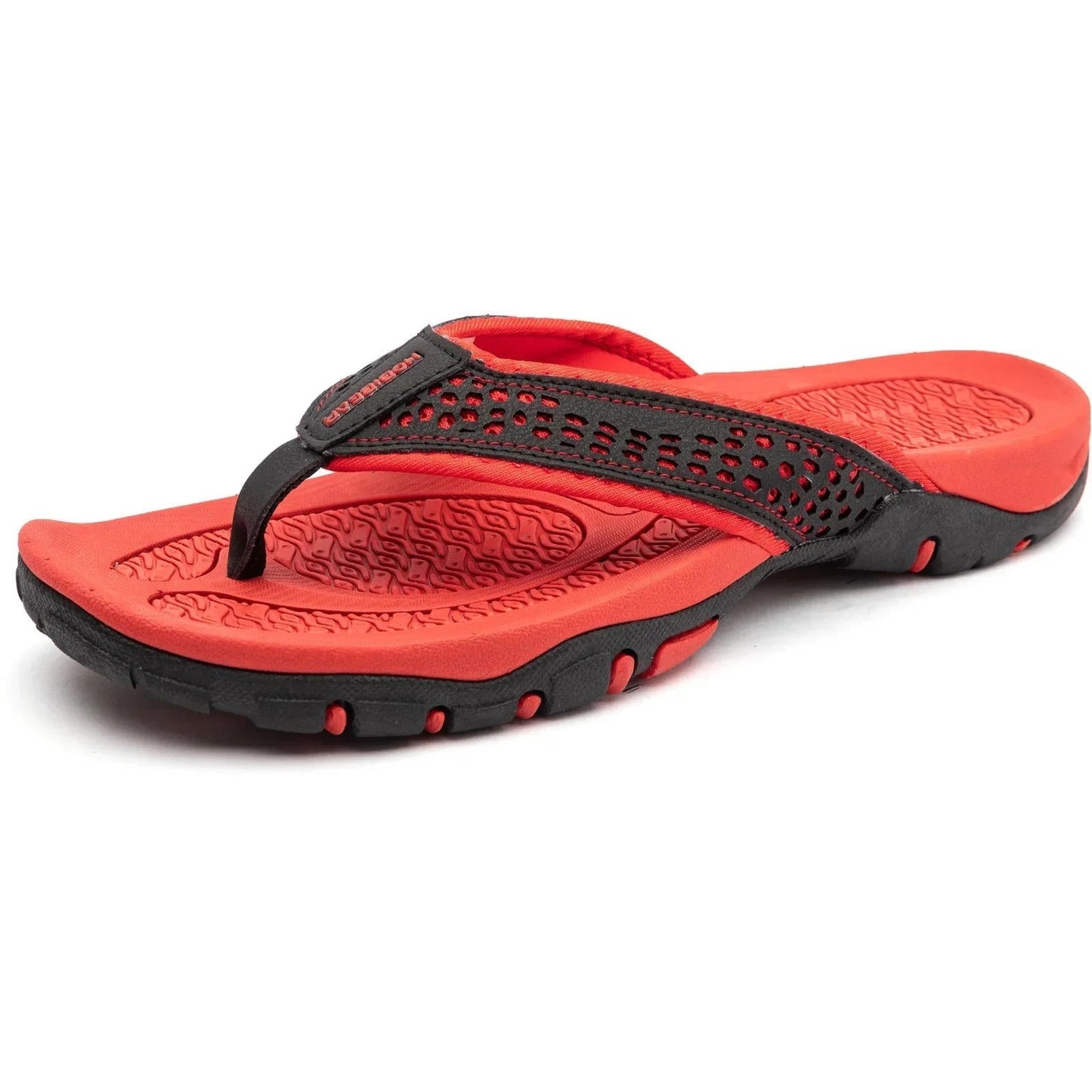 Men's athletic flip flops with arch support, water-ready design for beach and city wear