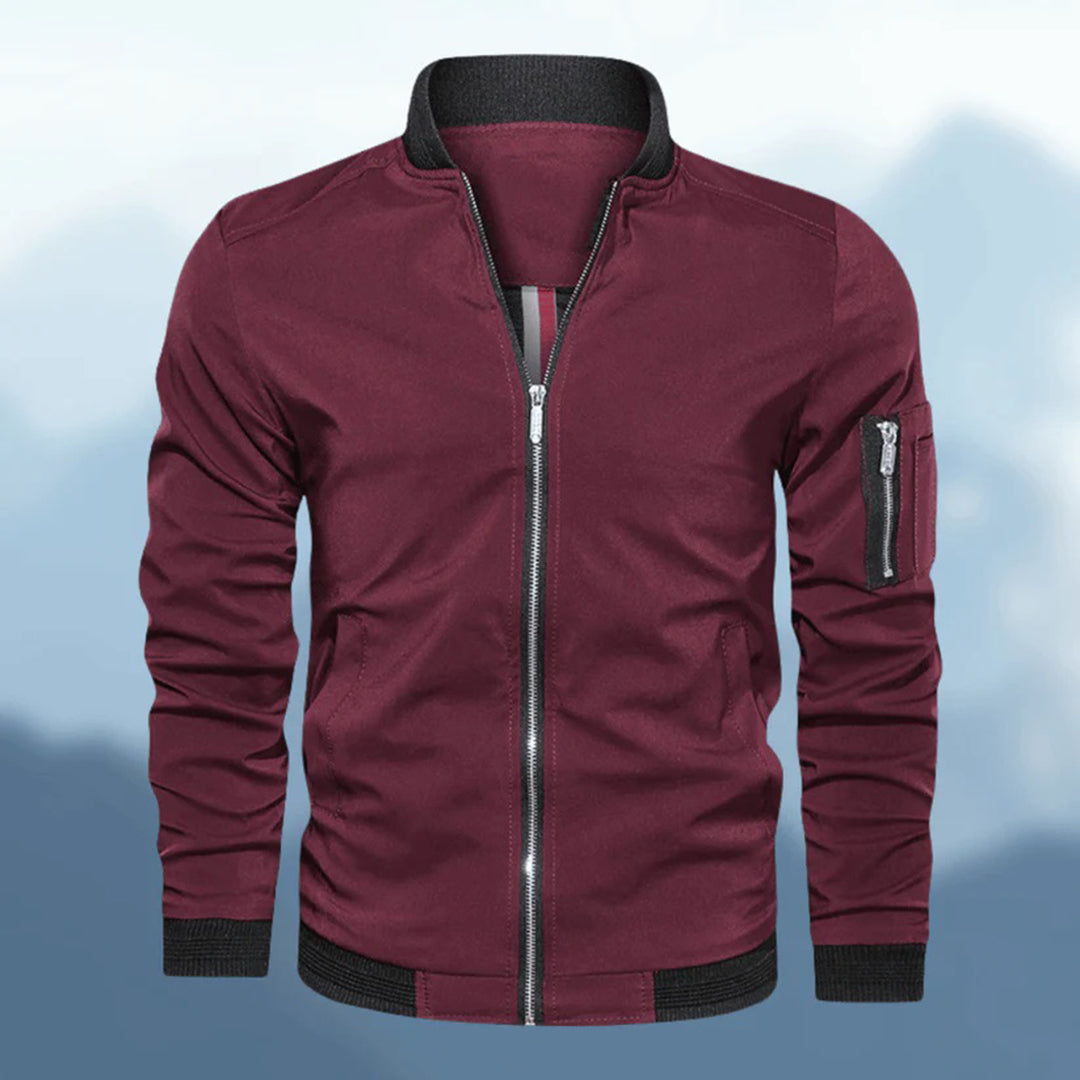Men's slim fit bomber jacket modern edge lightweight versatile style tailored silhouette