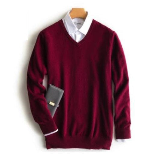 Men's regular fit knit pullover sweater elegant luxury knitwear versatile business-casual style