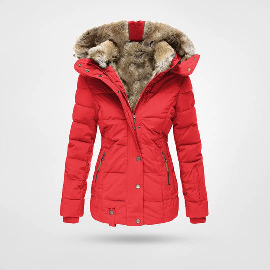 Women's elegant jacket neutral tone clean silhouette refined accents comfortable everyday layering piece