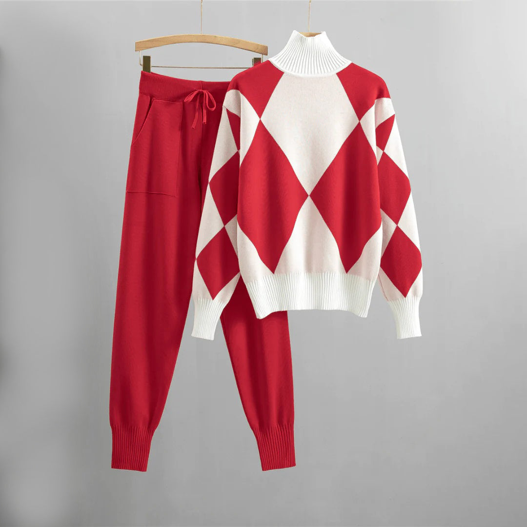 Maryana women's cozy lounge sweater and pants set, sustainable two-piece matching coord