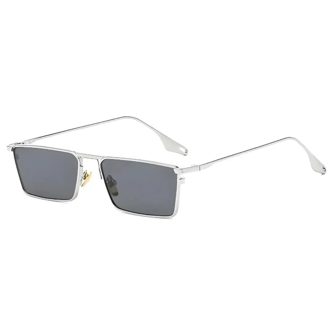 Bold square sunglasses gold-tone metal frame UV400 protection rectangular everyday unisex eyewear